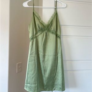 Green Lace trim dress